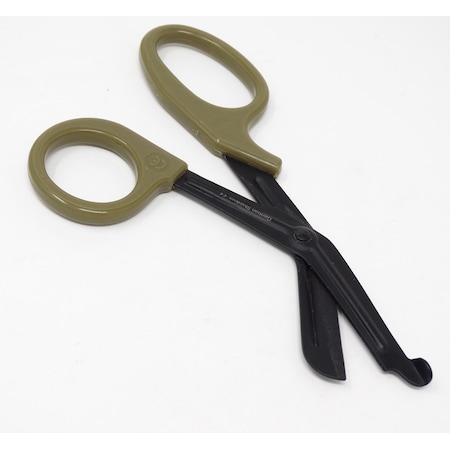 A2Z Scilab Sand Tan Handle with Fluoride Coated Black Blades Trauma Shears 7.25" A2Z-ZR166